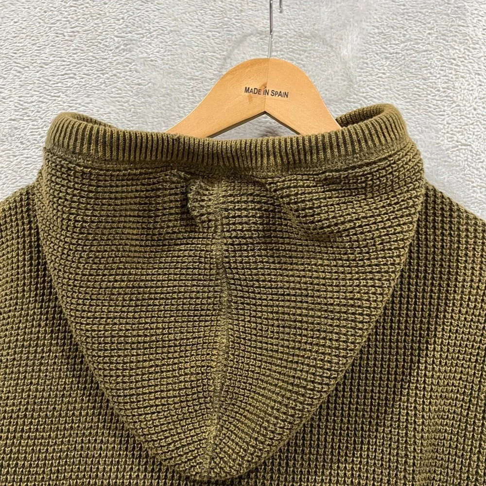 VTG Shaver‎ Lake Sweater Men's XL Heavy Knit Hooded Green Preppy Cotton